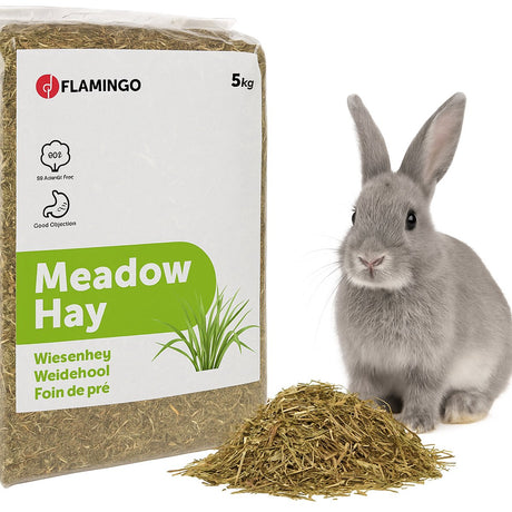Flamingo eng hø kanin - hø - eng hø - gnaver mad - hamster mad - marsvin mad - kanin mad - 5 kg snack eng hø