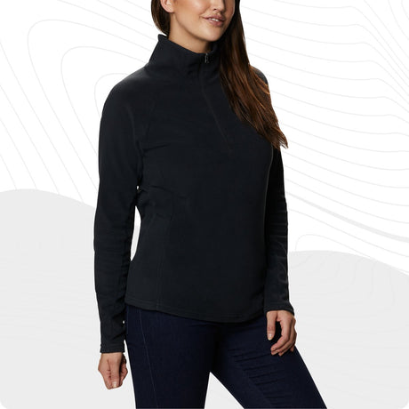 Columbia glacial™ iv 1 2 fleecetrøje med lynlås - fleecetrøje med halv lynlås - udendørs sweater kvinder - sort - str. m