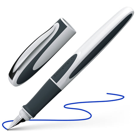 Schneider skriveredskaber schneider fyldepen - ray - nib m+ - hvid grå - højrehåndet - s-168249