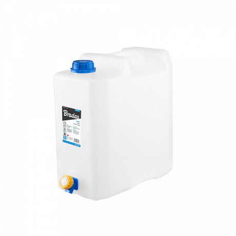 Bradas serie - vandtank med hane - 15l - certificeret materiale - hvid gennemsigtig