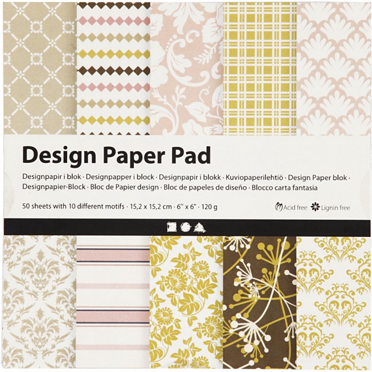 Creativ company cc design papirblok 15,2x15,2 cm 50 ark