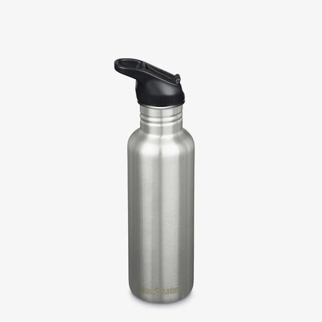 Klean kanteen drikkedunk i rustfrit stål - klassisk flip sportshætte - 800 ml - børstet rustfri