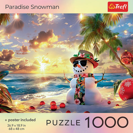 Trefl puslespil 1000 brikker paradis snemand vinter puslespil.
