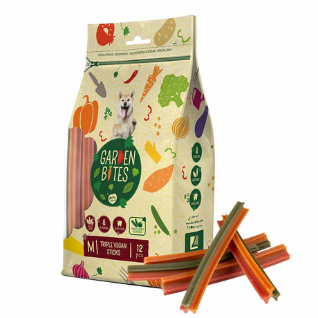 Havebid duvoplus - triple veganer sticks hundesnacks - hundegodbidder - vegetarisk glutenfri - medium 12 stk.