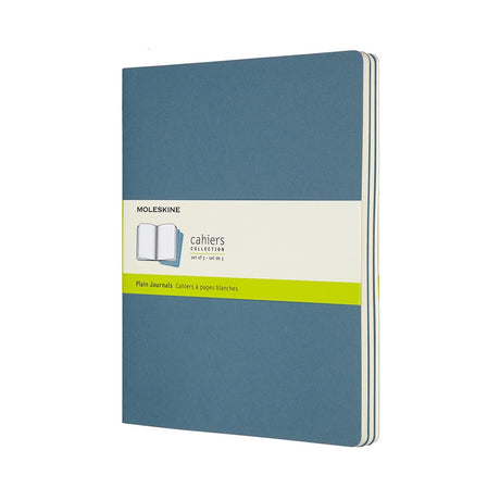 Moleskine cahier journaler - ekstra store - blanke - blå - sæt med 3