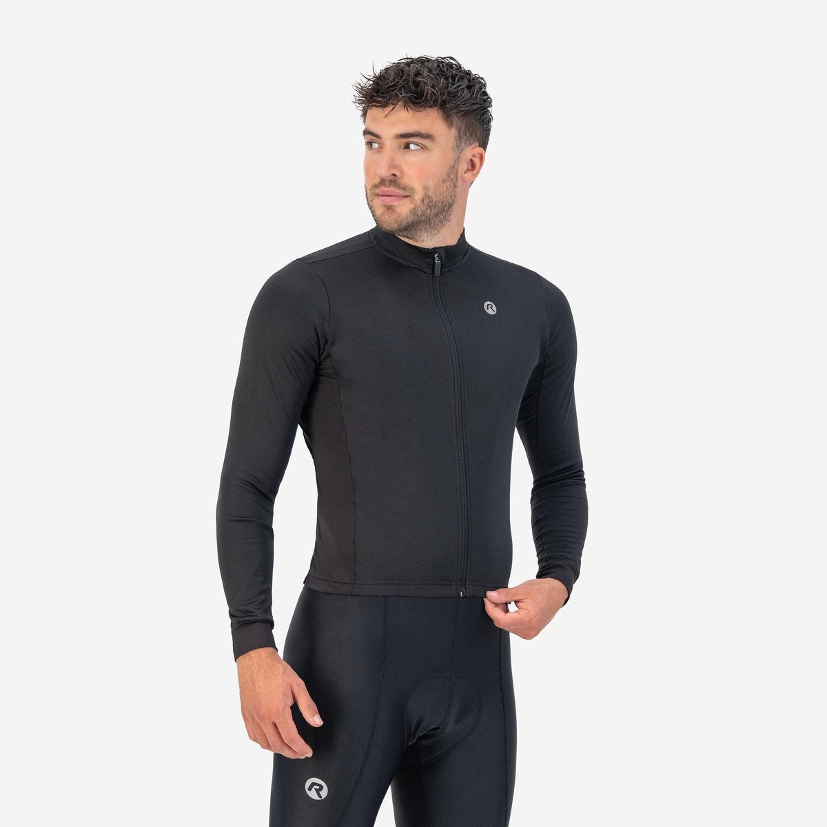 Rogelli core fietsshirt heren lange mouwen - wielershirt - comfort fit - zwart - maat xl
