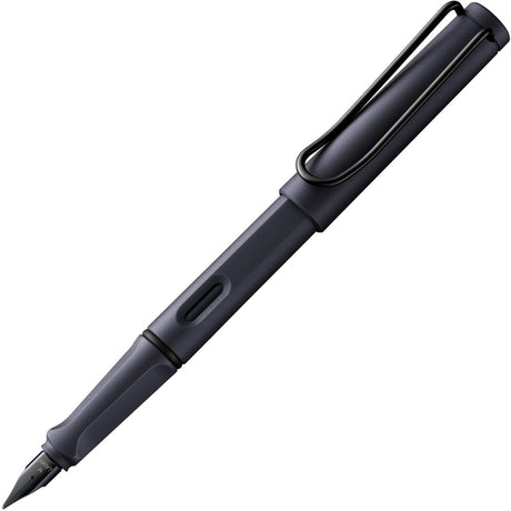Lamy safari stål sort fyldepen | ergonomisk greb | asa plast | stålspids m | inklusive blå T 10 blækpatron – højrehåndet
