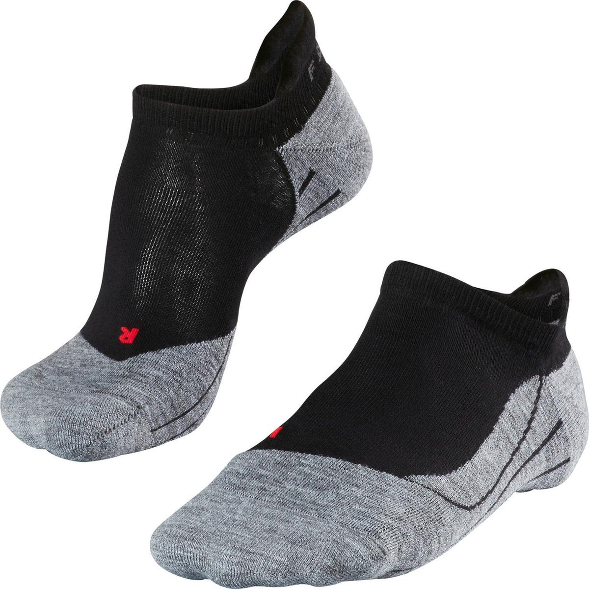 Falke ru4 usynlig anti-blister bomuld funktionelt materiale løbestrømper herre sorte - str. 39-41