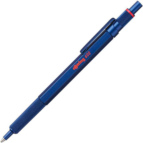 Rotring 600 kuglepen | mellempunkt | sort blæk | blåt hus | genopfyldelig