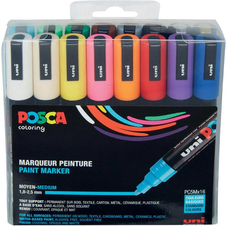 Uni mitsubishi blyant uni posca tuscher - grundfarver - pc5m 1,8-2,5 mm