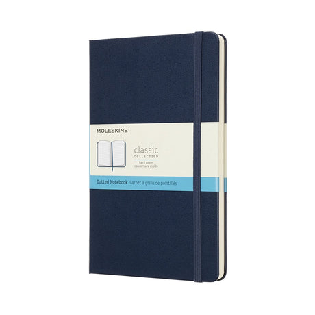 Moleskine klassisk notesbog - stor - hardcover - prikket - safirblå
