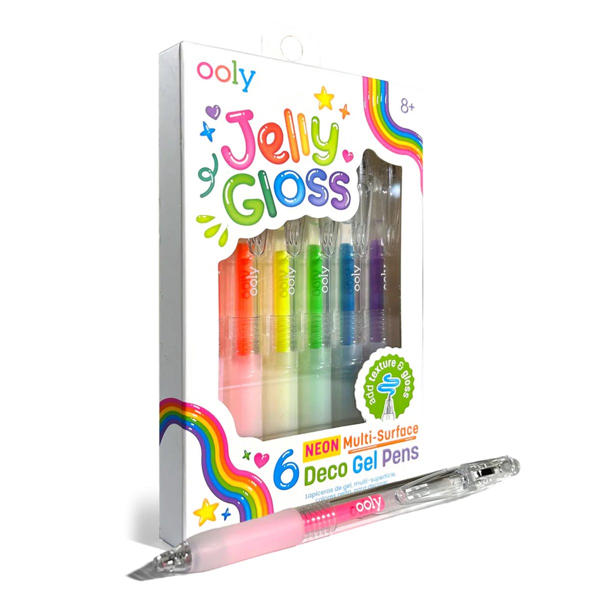 Ooly - jelly gloss - 6 multi-surface gel penne - neon