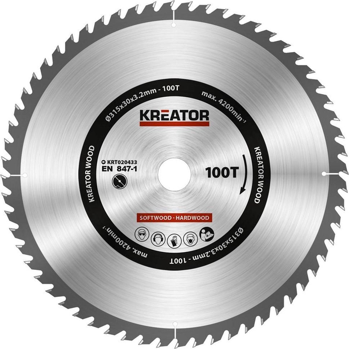 Kreator krt020433 savklinge træ - 315mm100t