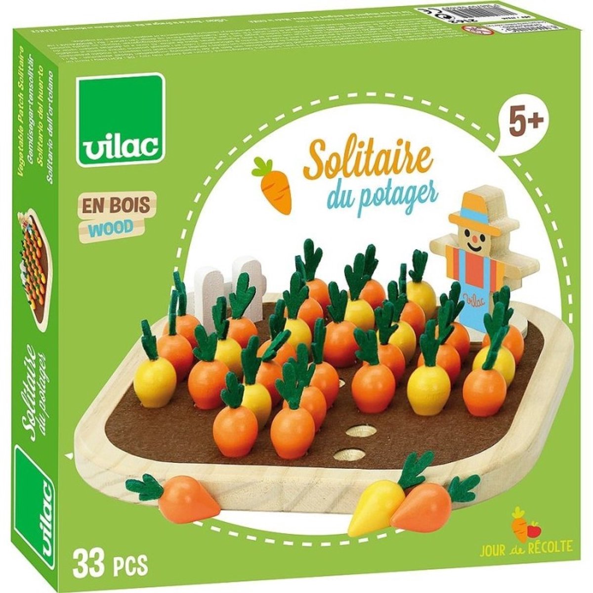 Vilac træ kabale spil gulerodshave - pædagogisk brætspil til børn.