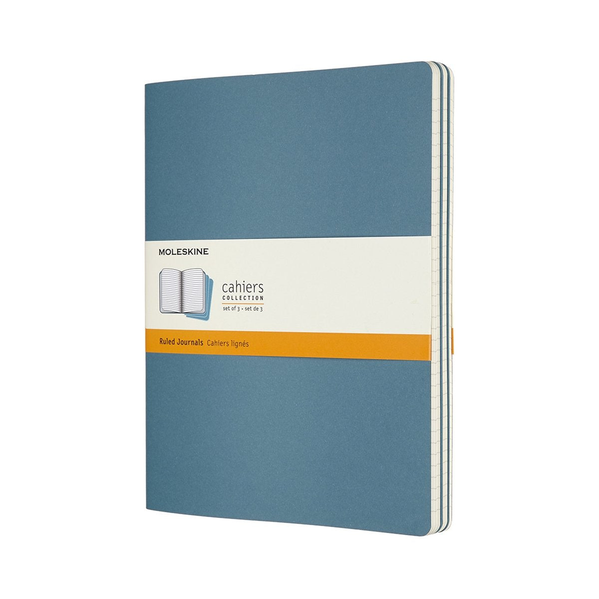 Moleskine cahier journaler - ekstra store - foret - blå - sæt med 3
