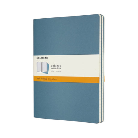 Moleskine cahier journaler - ekstra store - foret - blå - sæt med 3