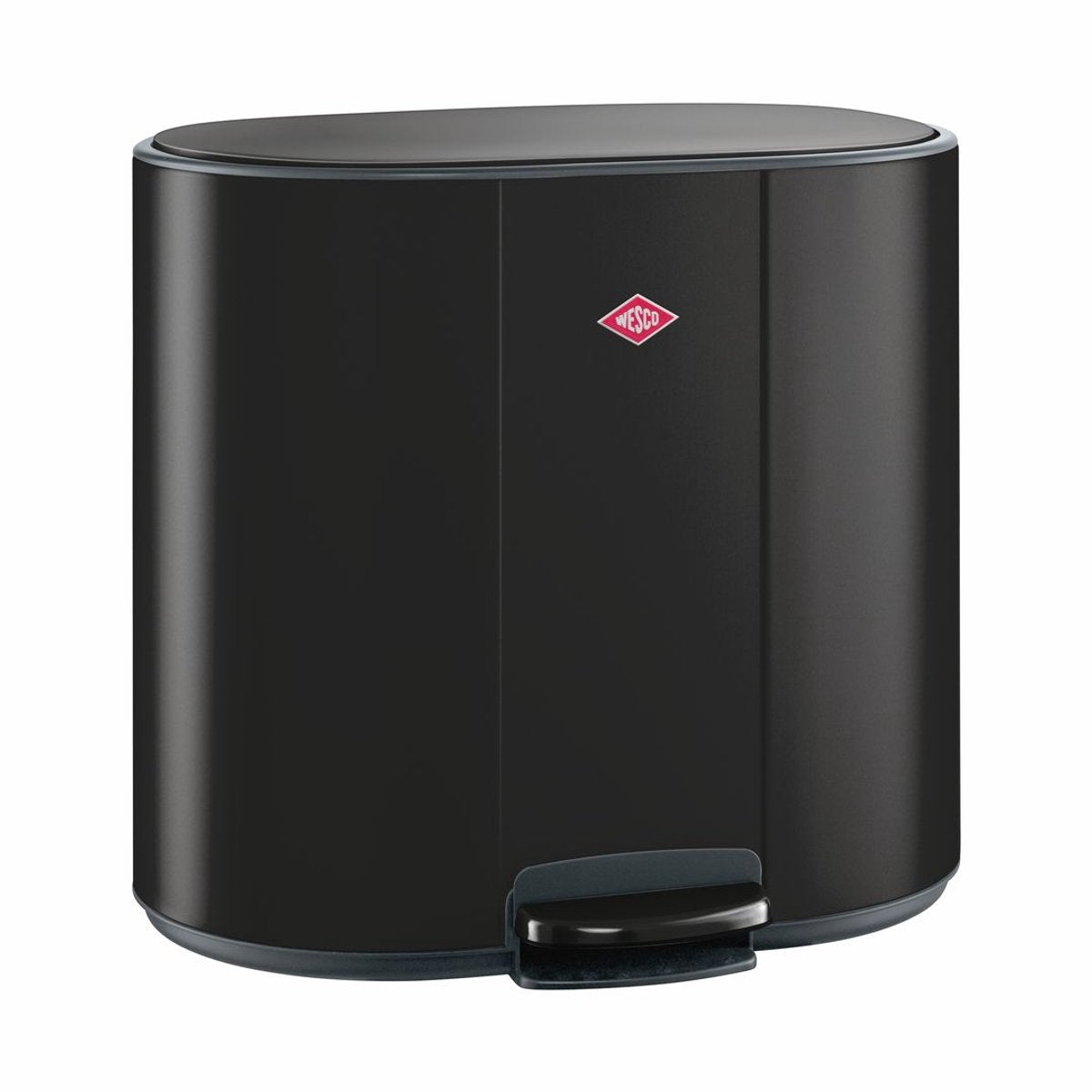 Wesco multicollector 3 affaldsspand affaldssortering (1x25 liter, 2x12 liter) | 49 liter | metal - mat sort | pedalspand med soft close og lugtfilter