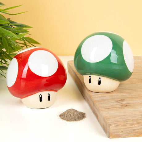 Paladone Super Mario Mushroom Salt Peber - Officielt licenseret Nintendo Keramisk Spredersæt -
