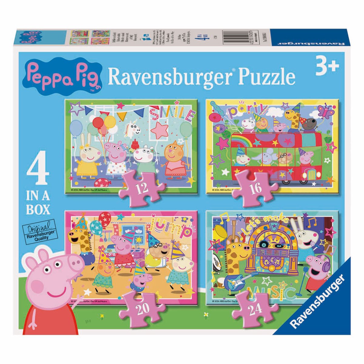 Ravensburger puslespil peppa gris - puslespil - 12, 16, 20, 24 brikker