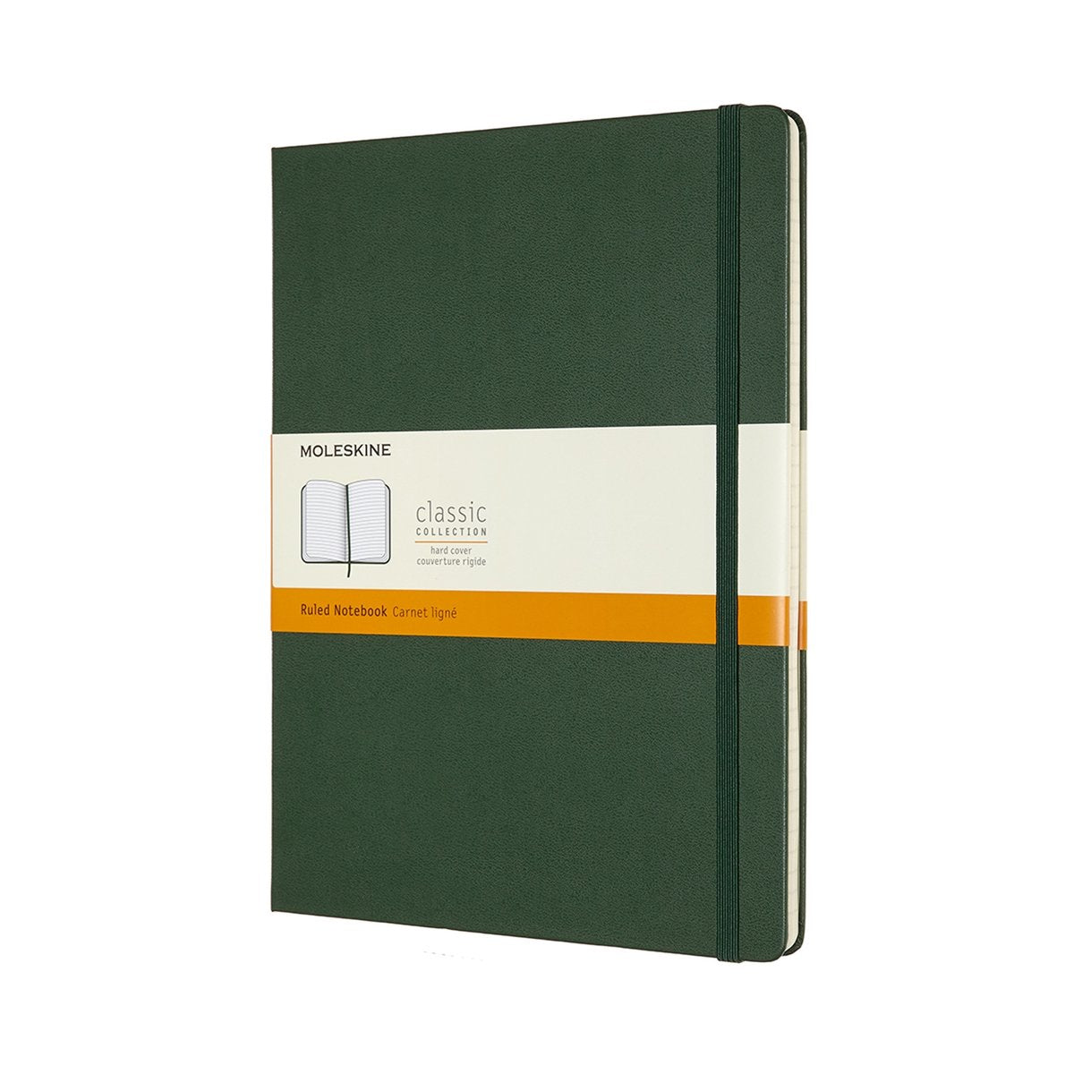 Moleskine klassisk notesbog - ekstra stor - hardcover - foret - myrtegrøn