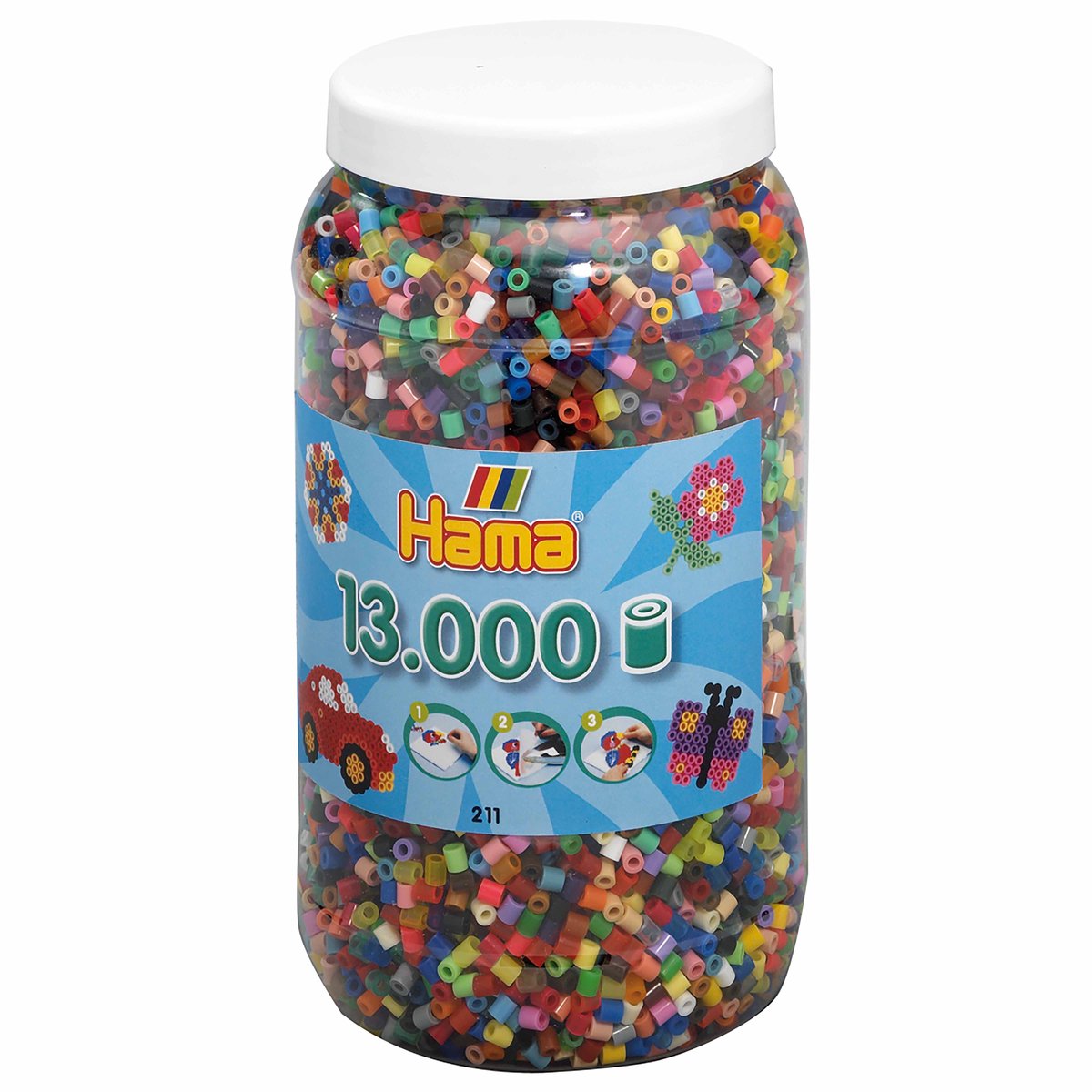 Hama smeltende perler blander 68, -52 farver pot af 130