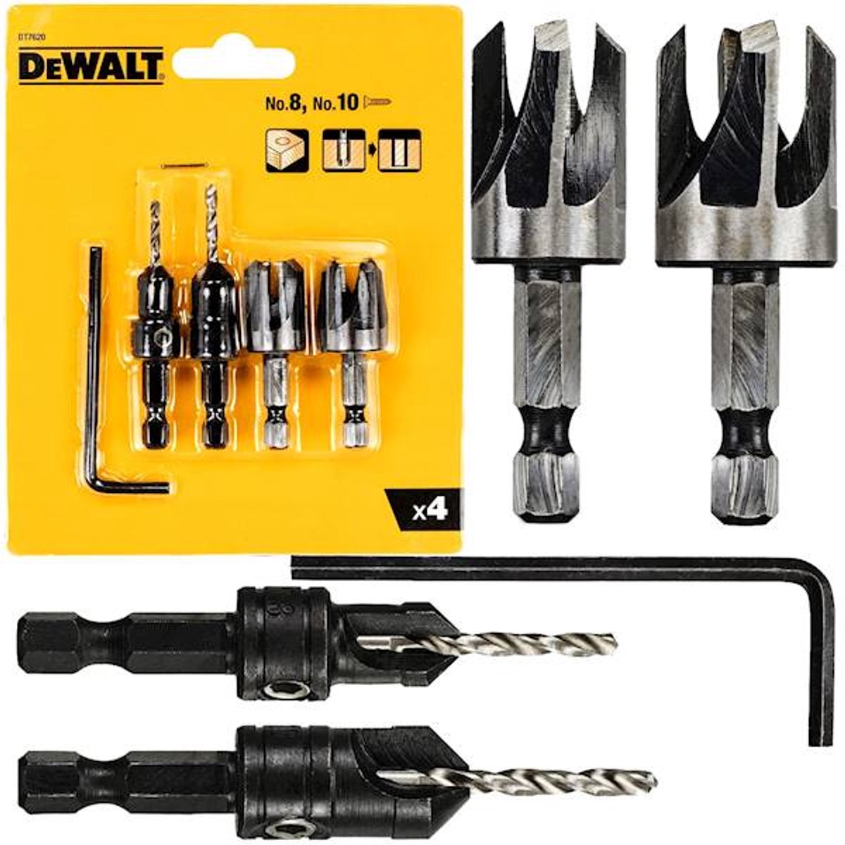 Dewalt dt7620-qz - værktøjskombinationssæt - 4-delt - træbearbejdning - sekskantet skaft