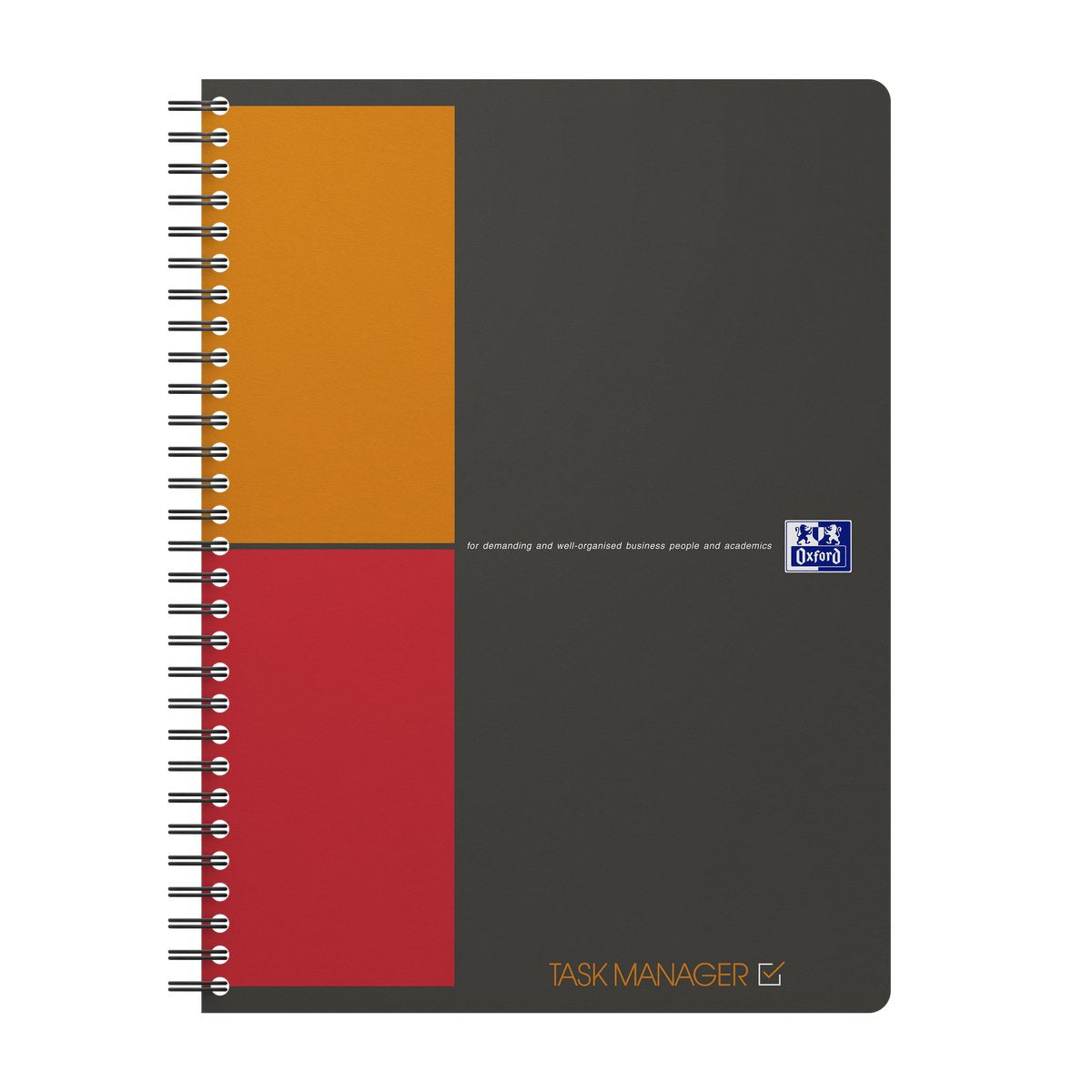 Oxford international task manager b5 80 ark fleksibelt plastomslag grå