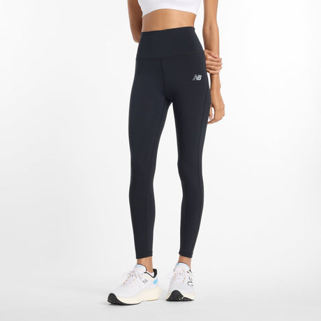 New balance sport højtaljede leggings 25 damesportsbukser - sorte