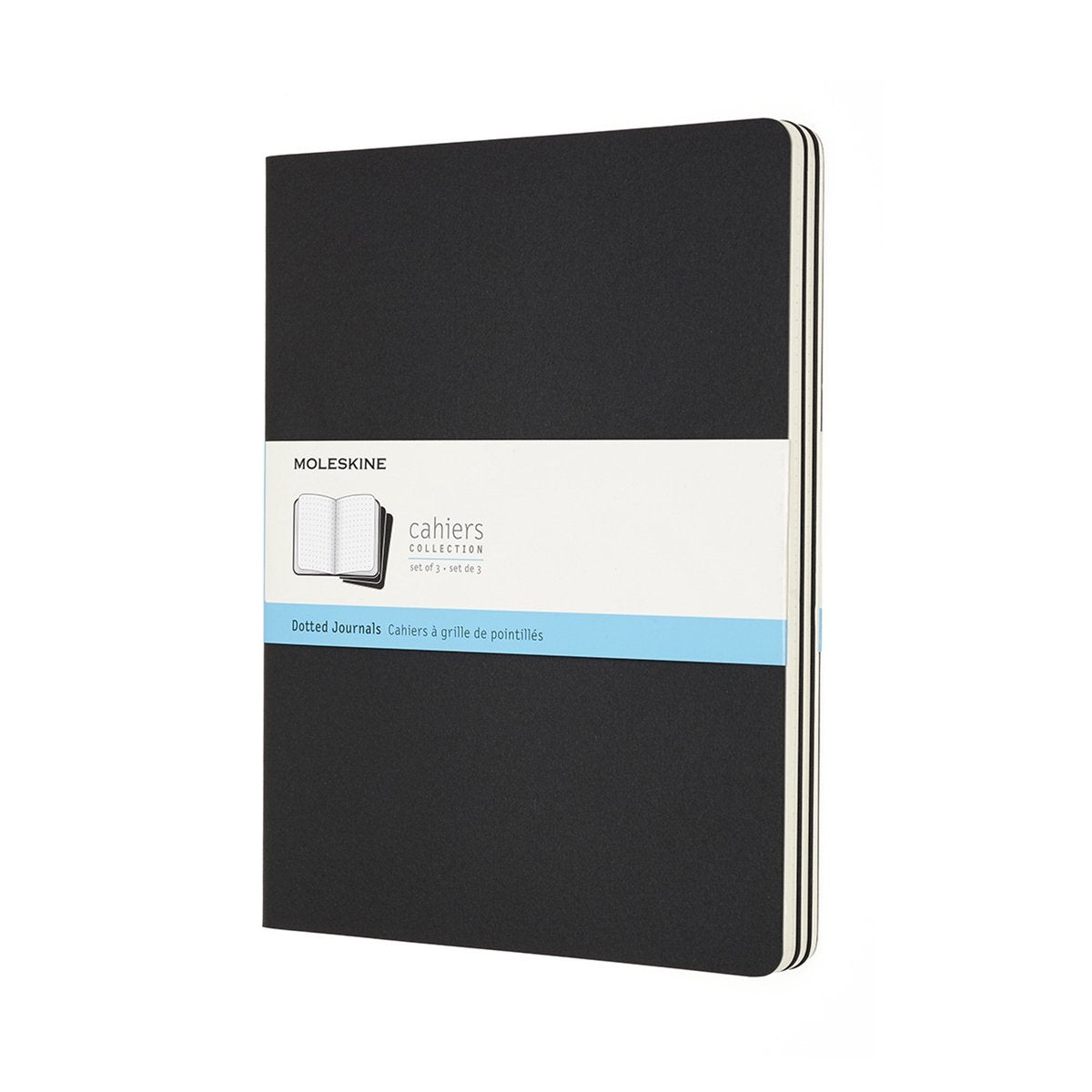 Moleskine cahier-journaler - ekstra store - prikket - sorte - sæt med 3