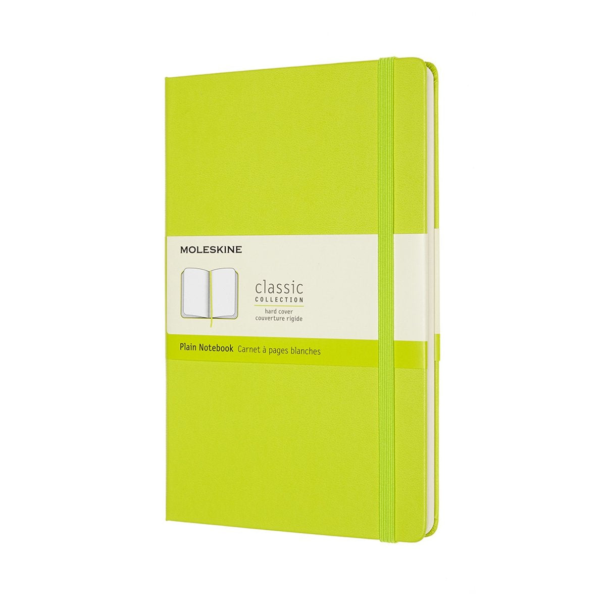 Moleskine klassisk notesbog - stor - hardcover - blank - citrongrøn