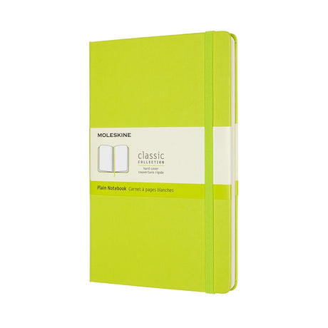 Moleskine klassisk notesbog - stor - hardcover - blank - citrongrøn