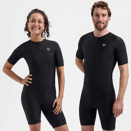 Rogelli florida dames en heren trisuit - korte mouw - zwart