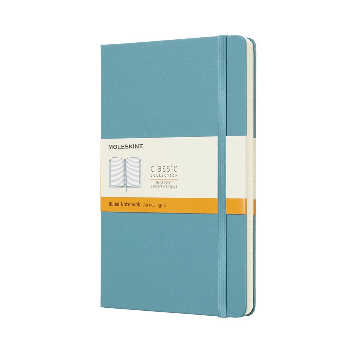 Moleskine klassisk notesbog - stor - hardcover - foret - rev blå