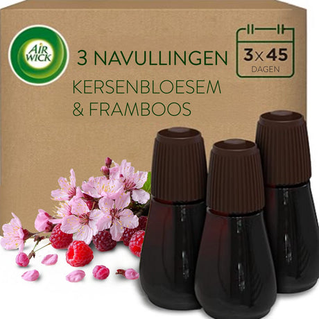 Air wick essential mist air freshener - kirsebærblomst - 3 refills