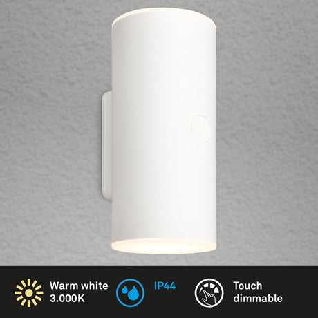 Briloner - lampe d'extérieur - lima - touch - dæmpbar i trin - opladning via USB - genopladeligt batteri - stænkvandsbeskyttelse - 15,5 x 7 x 8 cm - sort