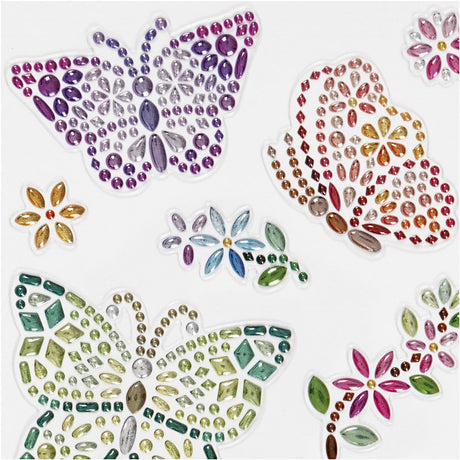 Creativ Company Diamant Stickers sommerfugl, 1 ark