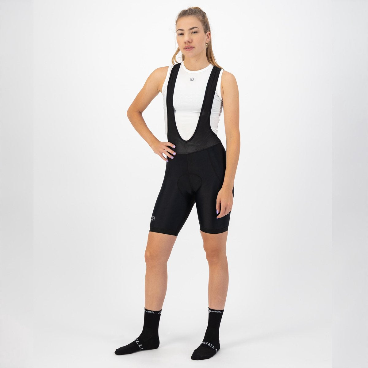Rogelli core korte fietsbroek dames - bretels - zwart - xl