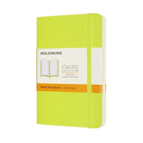 Moleskine klassisk notesbog - lomme - softcover - foret - citrongrøn