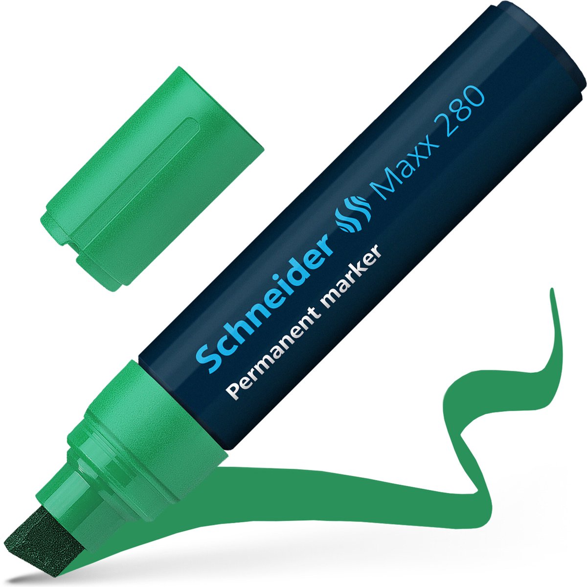 Schneider skriveredskaber schneider permanent markør - maxx 280 - mejselspids - grøn - s-128004