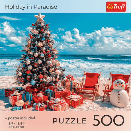 Trefl puslespil 500 brikker - Juleferie i paradis puslespil.