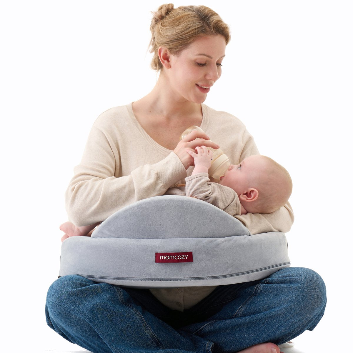 Momcozy - voedingskussen - opstaande rand - memory foam - verstelbare tailleband