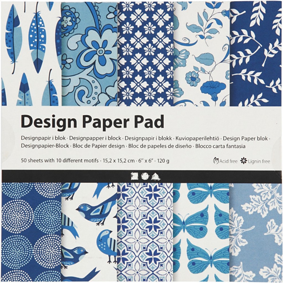 Creativ company cc design papirblok 15,2x15,2 cm 50 ark