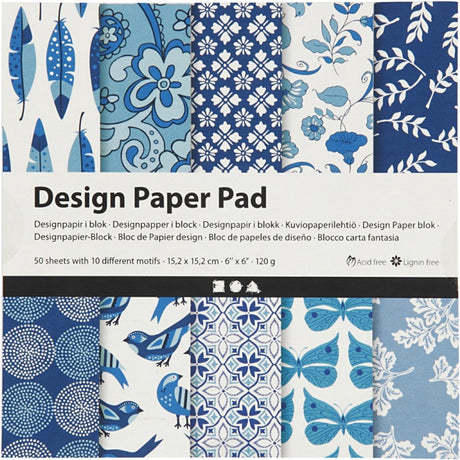 Creativ company cc design papirblok 15,2x15,2 cm 50 ark