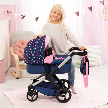 Bayer design - kombination dukkevogn xeo, taske, blå, pink, fe