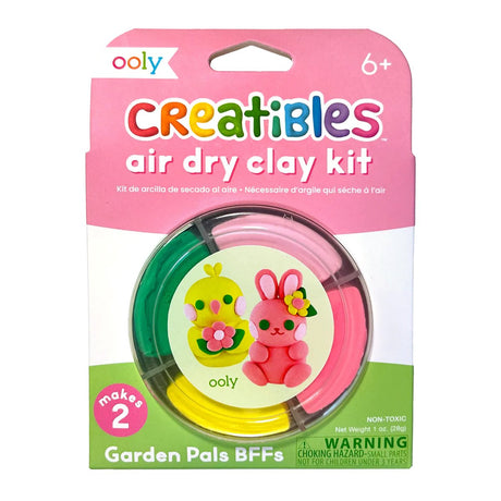 Ooly - creatibles - mini lufttørret lersæt - havevenner bff's - 4 lerfarver