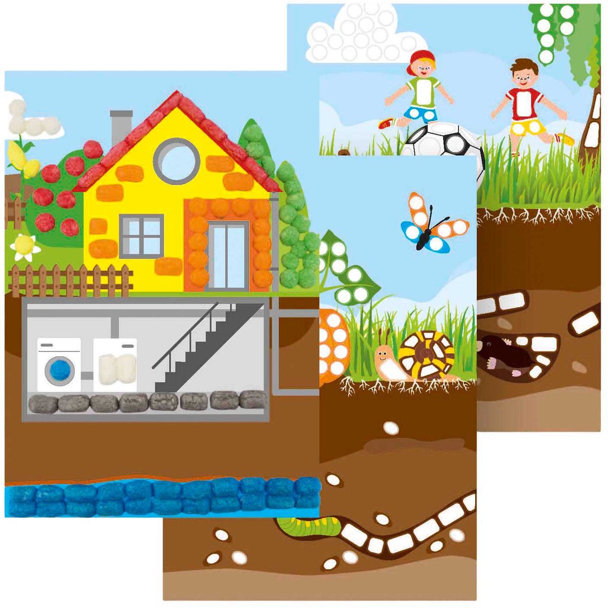 Playmais eduline ovenfor nedenfor