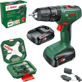 Bosch easyimpact 18v-40 akku slagboremaskine/skruemaskine 18v li-ion + 2 batterier + oplader + 34 tilbehør
