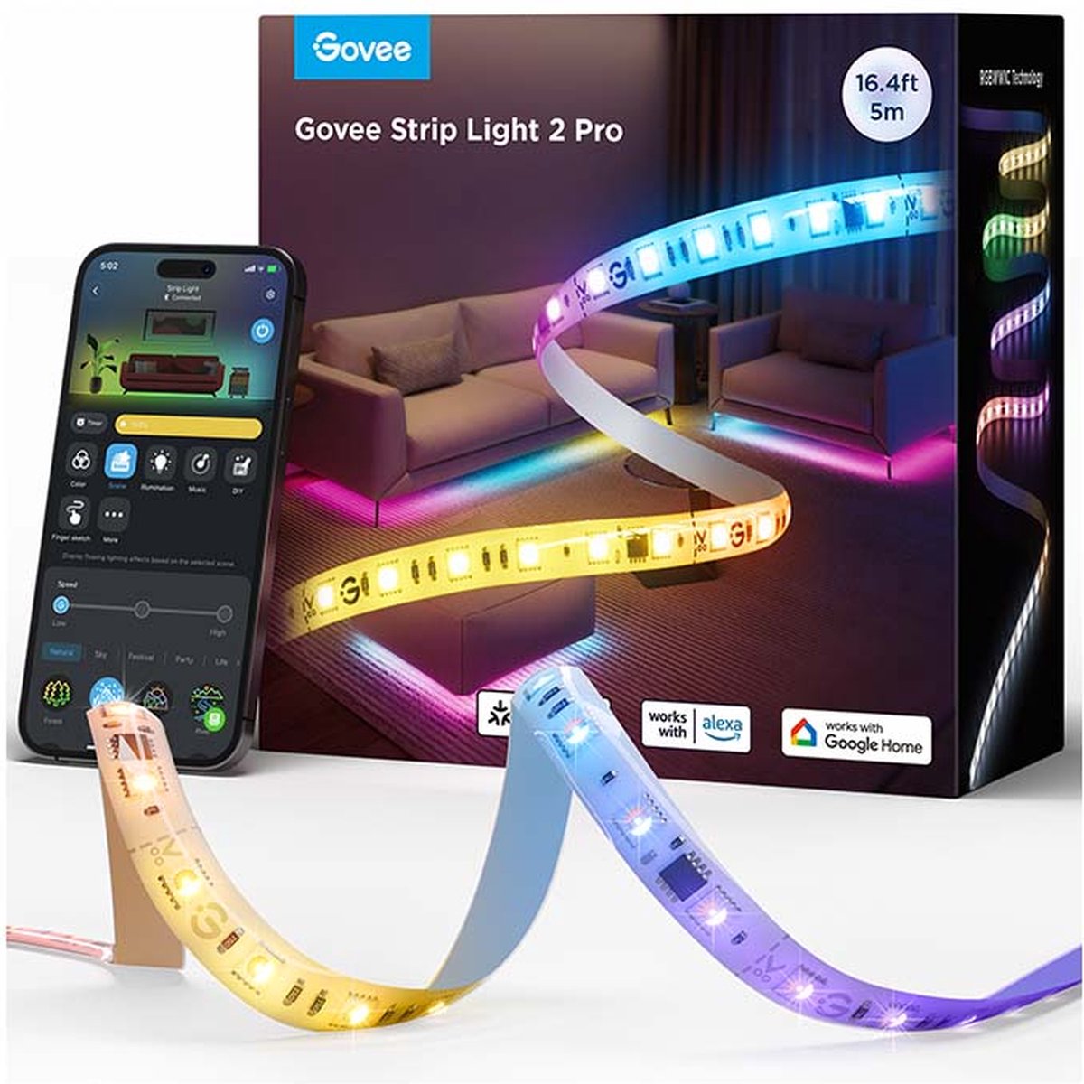 Govee smart LED strip 5m matter rgbicww - kan forkortes