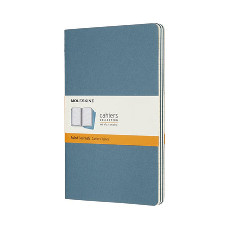 Moleskine cahier journaler - store - foret - blå - sæt med 3