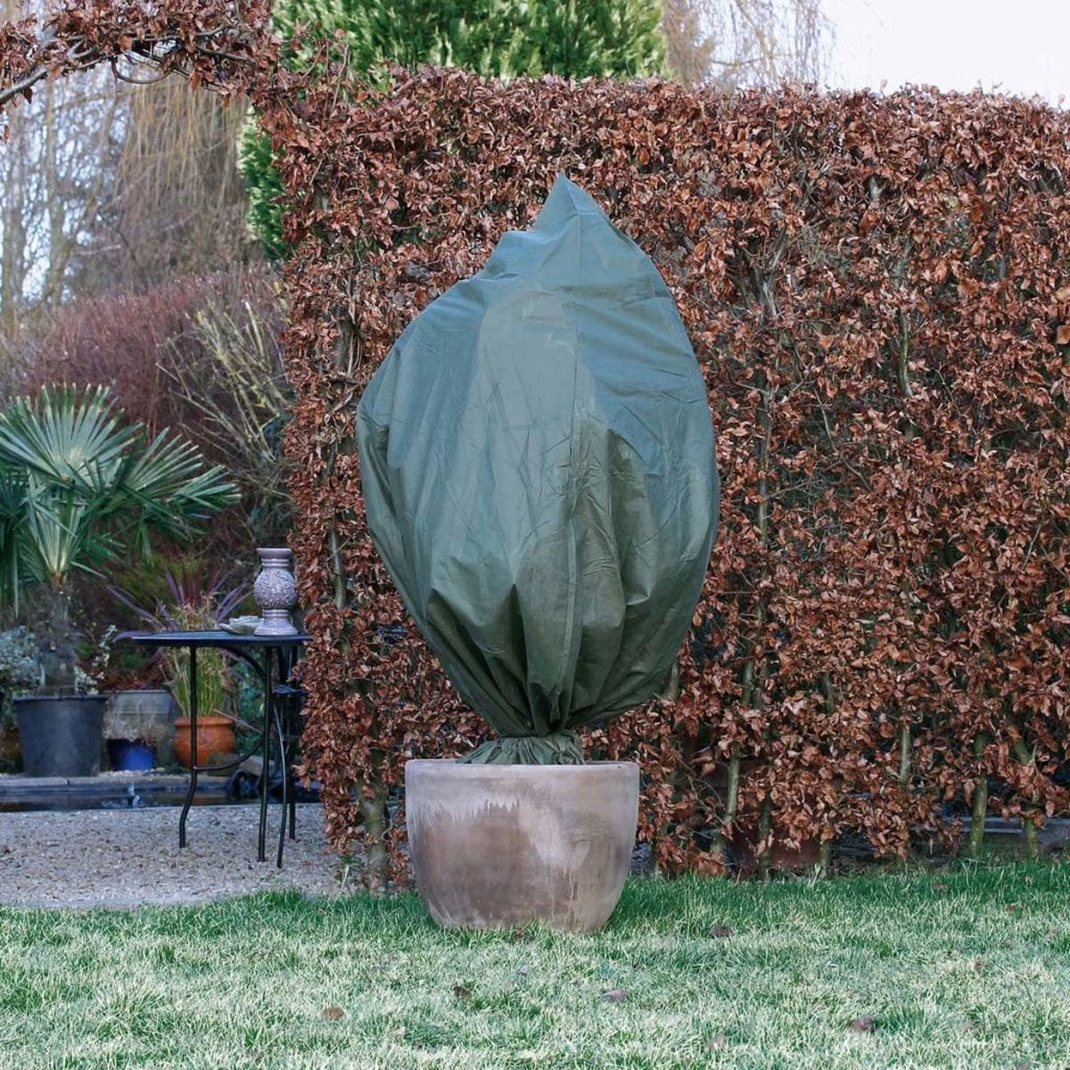 Natur - vinterbetræk - 250 x ø200cm - grøn - betræk - med lynlås
